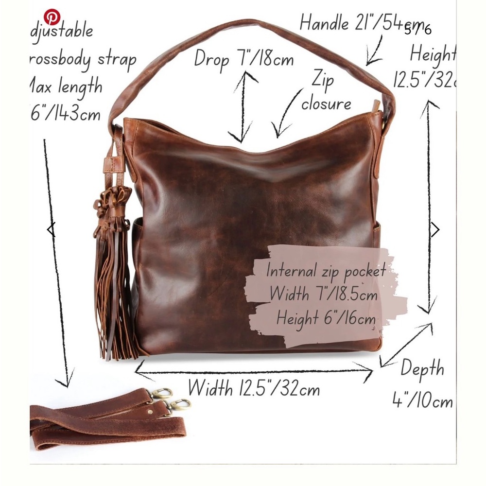 Maddy Leather Tassel Hobo - Picture 5 of 9